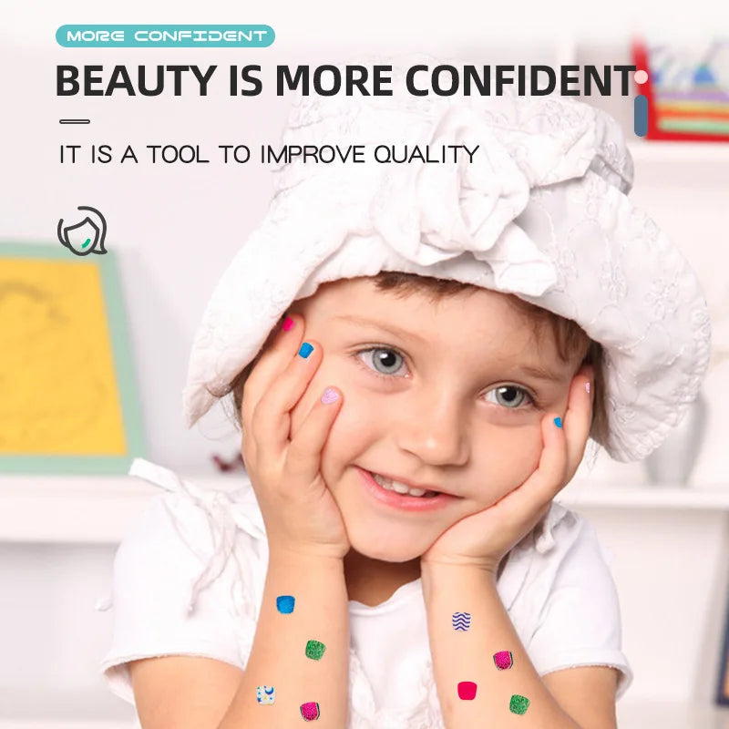 Children'S Nail Machine Princess Girl Makeup DIY Nail Art Stickers Set Decorations Toys, Makeup Toys