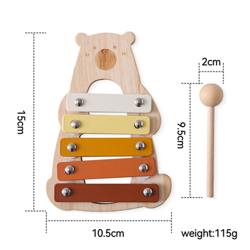 Montessori Toys Baby Music Toys Musical Instrument Baby 0 3 Years Toys Wooden Educational Toys Bear Xylophone Children Toys