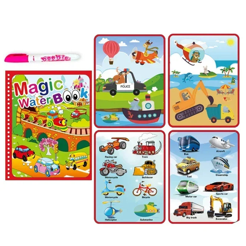 Children Early Education Toys Magical Book with Pen Water Drawing Toys Gift Reusable Coloring Book Magic Drawing Book