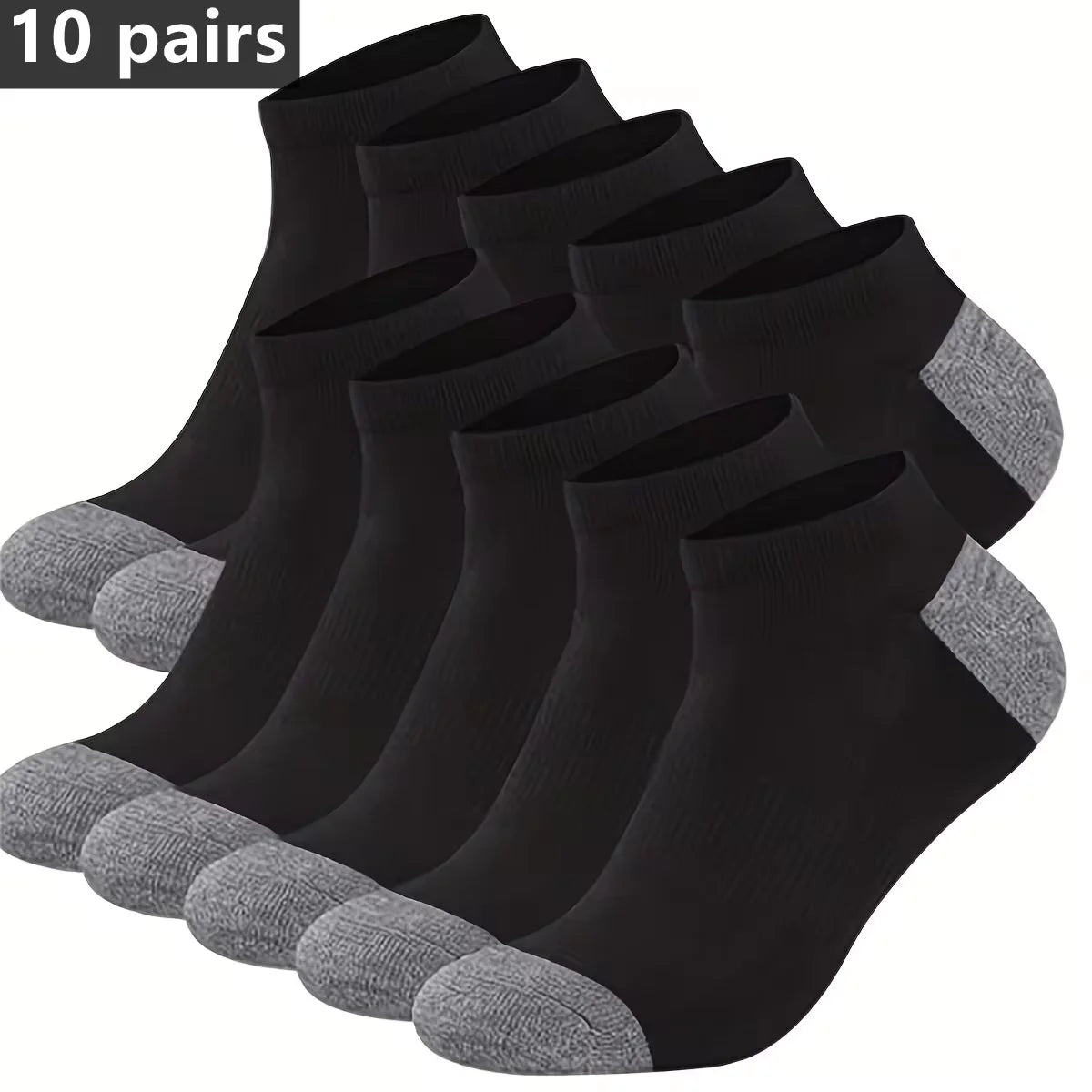 10Pairs Men'S Fashion Cotton Breathable Comfortable Ankle Socks, Men'S Summer Socks