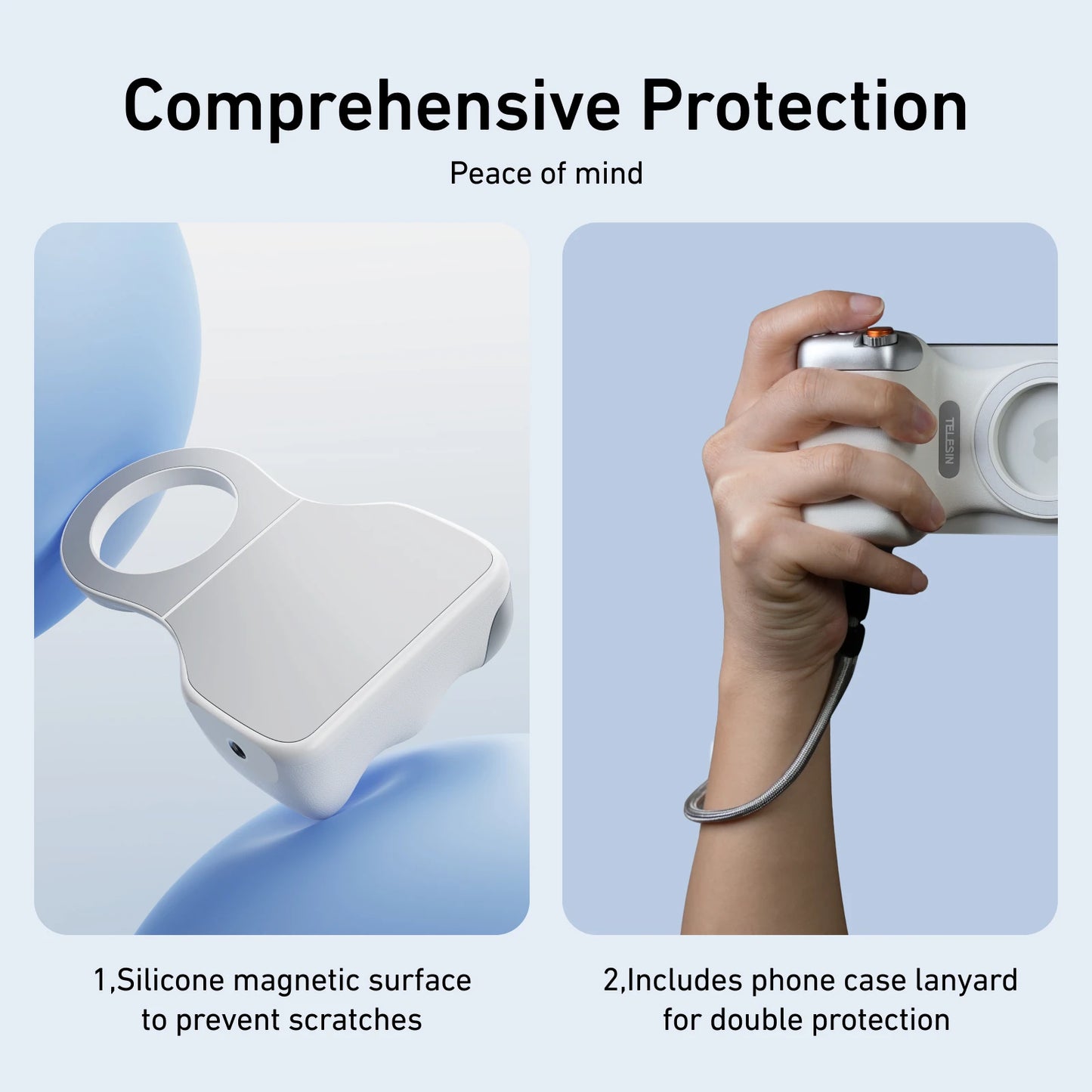 Magnetic Phone Camera Hand Grip with Remote Control for iPhone, HUAWEI, and Samsung Devices