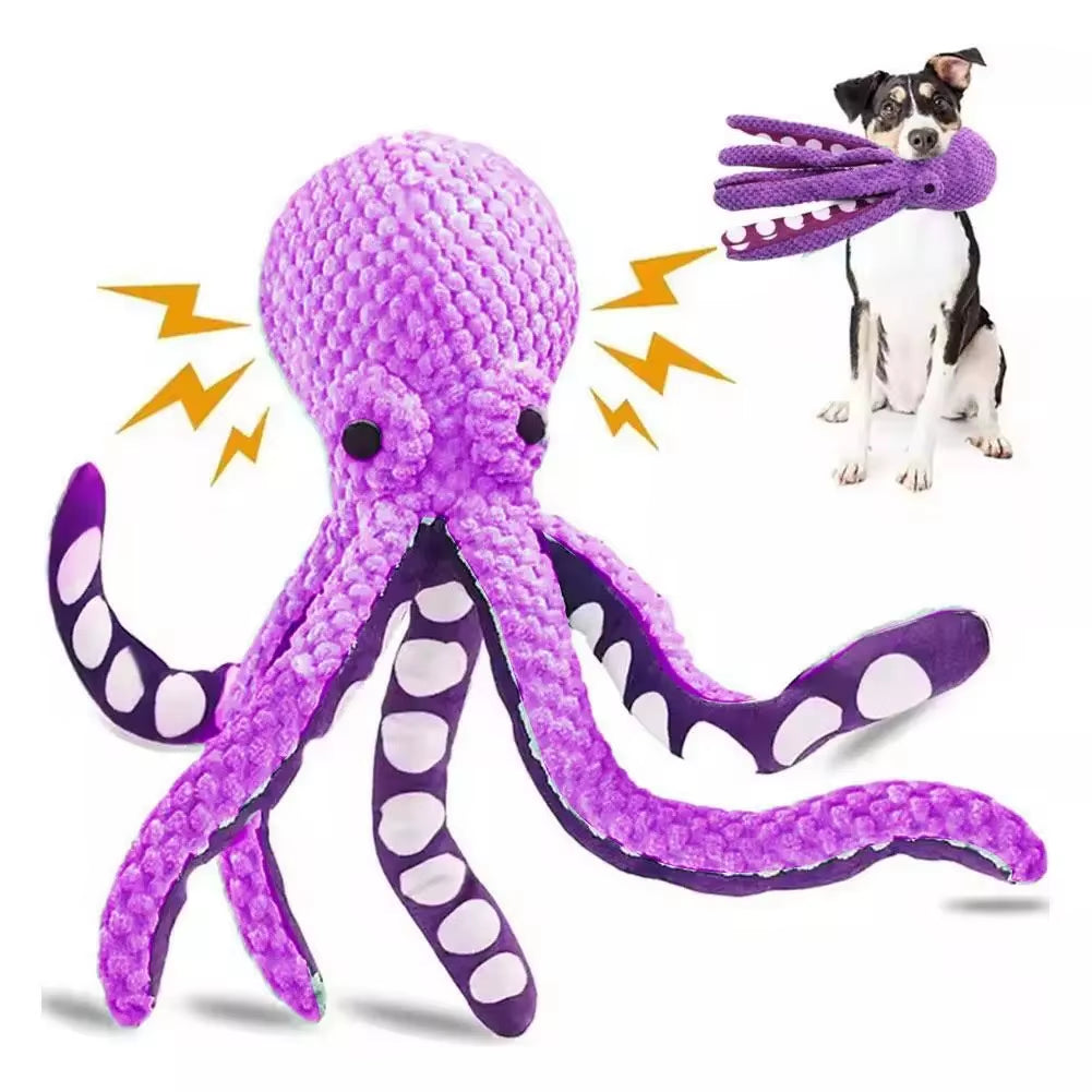 Pet Plush Toy Cat Dog Voice Octopus Shell Puzzle Toy Bite Resistant Interactive Pet Dog Teeth Cleaning Chew Toy Pet Supplies