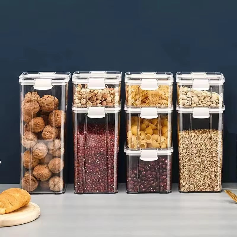 Food Storage Kitchen Containers Plastic Box Jars for Bulk Cereals Kitchen Organizers for Pantry Organizer Jars with Lid Home Set