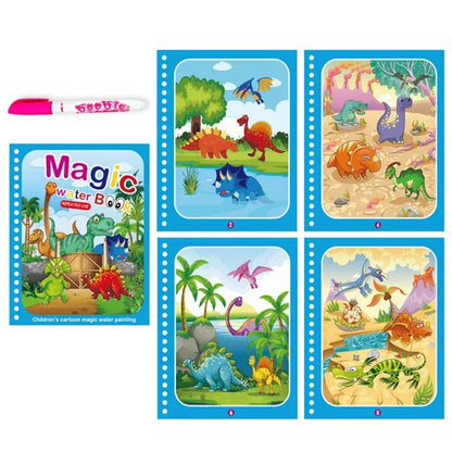 Children Early Education Toys Magical Book with Pen Water Drawing Toys Gift Reusable Coloring Book Magic Drawing Book