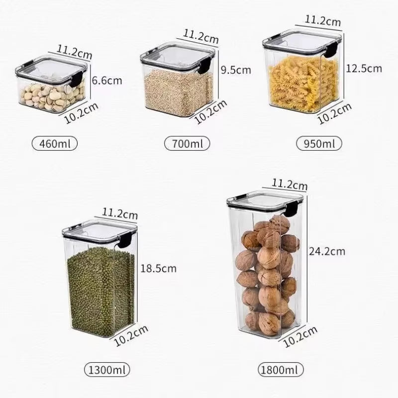 Food Storage Kitchen Containers Plastic Box Jars for Bulk Cereals Kitchen Organizers for Pantry Organizer Jars with Lid Home Set