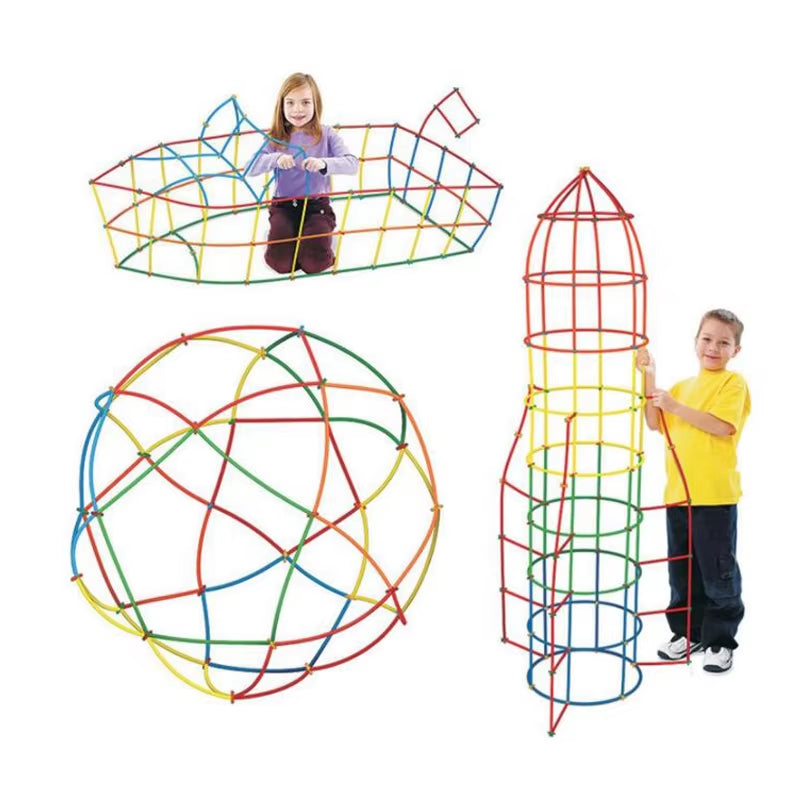 Straw Constructor Toys Building Toys Straws and Connectors Building Sets Colorful Motor Skills Engineering Educational Toy