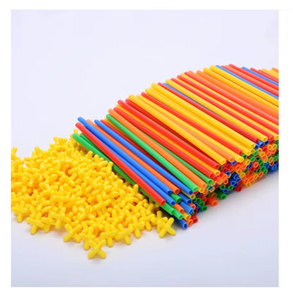Straw Constructor Toys Building Toys Straws and Connectors Building Sets Colorful Motor Skills Engineering Educational Toy