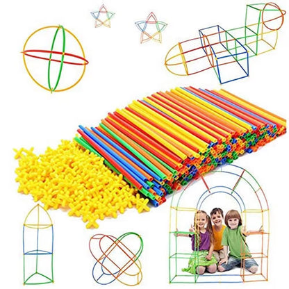 Straw Constructor Toys Building Toys Straws and Connectors Building Sets Colorful Motor Skills Engineering Educational Toy